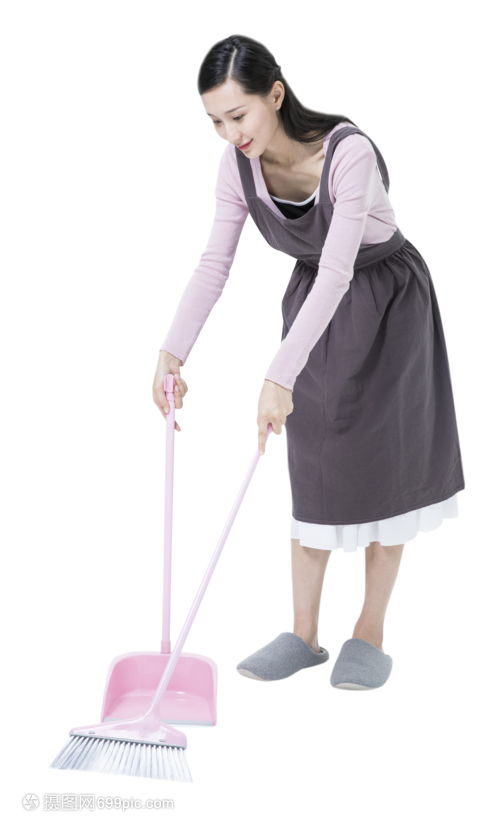 居家女性清潔掃地